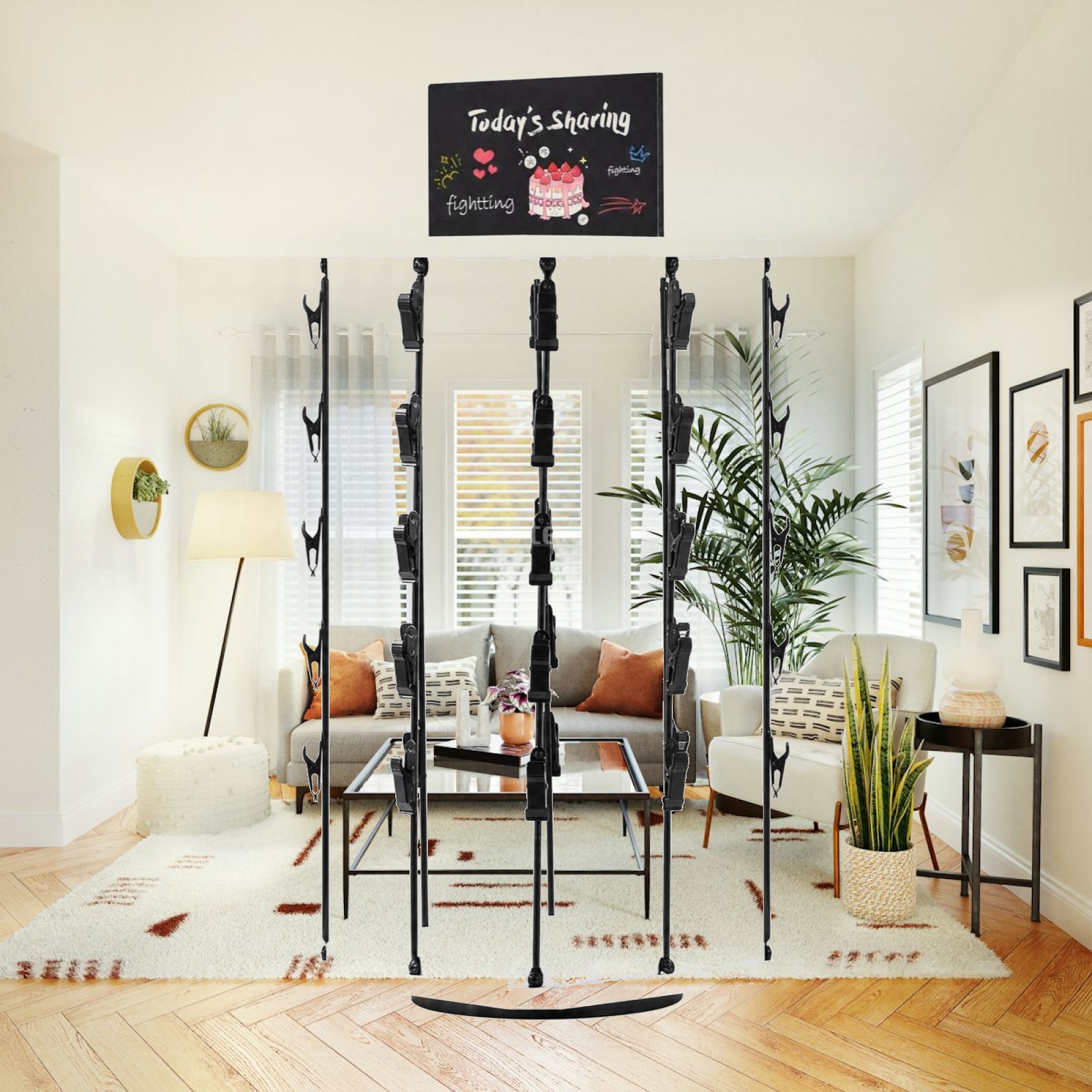 Display Stand Wood - Estante Giratorio para Snacks con Clips,