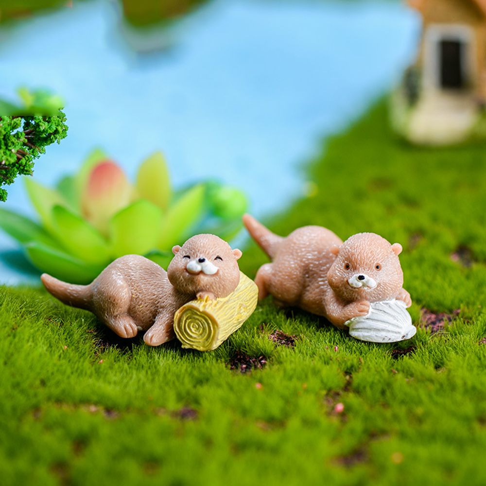 Miniestatuilla de nutrias para - Bonsai Garden Gift reseña y precio